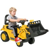 HOMCOM Excavator pentru Copii cu Cupă, Spătar și Spațiu de Depozitare Ascuns, Buldozer de Jucărie &icirc;n PP și ABS, 80x26.5x39 cm, Galben și Negru | Aosom