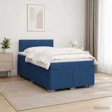 Cumpara ieftin Pat boxspring cu saltea albastru 120 x 200 cm Tesatura
