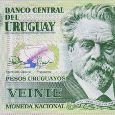 Bancnota Uruguay 20 Pesos Uruguayos 2020 - P101 UNC ( polimer )