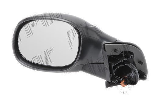 Oglinda exterioara Citroen C3 (Fc), 01.2002-07.2005, Citroen C3 (Fc), 07.2005-12.2010 , partea Dreapta, culoare sticla crom, sticla convexa, carcasa