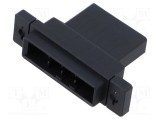 Conector TE Connectivity cablu-placă soclu tată drept PIN 4 6,35mm negru