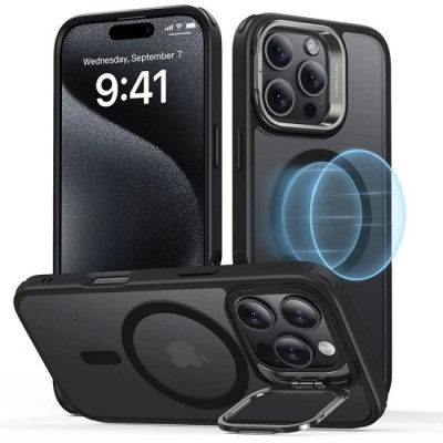 Husa pentru iPhone 16 Pro Max - ESR Classic Hybrid HaloLock Kickstand - Frosted Black foto