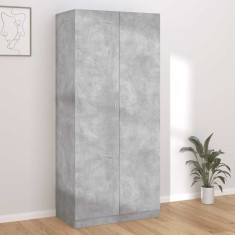 vidaXL Șifonier, gri beton, 90x52x200 cm, lemn prelucrat 800634