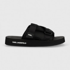 Karl Lagerfeld papuci ATLANTIK barbati, culoarea negru, KL70505