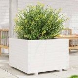 Gossi jardiniera de gradina, alb, 70x70x49,5 cm, lemn masiv de pin