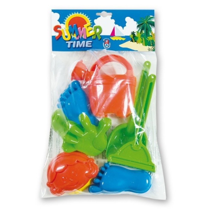Set 6 forme nisip cu unelte Tommy Androni Giocattoli, plastic Set 6 forme nisip cu unelte Tommy Androni Giocattoli, plastic