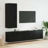 Unitate TV de Perete Pe perete 5 pcs Stejar negru Lemn compozit, DKD Home Decor