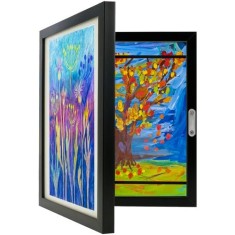Rama pastrare amintiri, pentru desene si picturi A4, deschidere frontala, MDF, negru