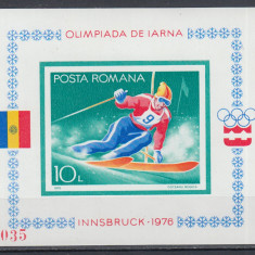 ROMANIA 1976 LP 903 OLIMPIADA DE IARNA INNSBRUCK COLITA NEDANTELATA MNH