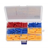 Papuci Electrici Inadire Cablu AWG, 150 Bucati/Set, Cupru Staniu, Izolatie PVC, Rosu/Albastru/Galben, 22-10 AWG, Cutie Depozitare