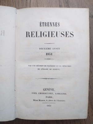 ETRENNES RELIGIEUSES 1851 foto