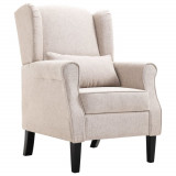 vidaXL Fotoliu, bej, material textil
