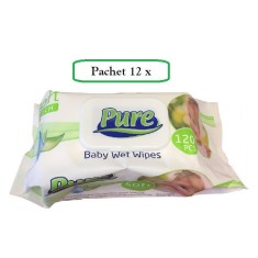 Pachet 12 x Servetele Umede PURE SOFT, 120 buc (1440 buc)