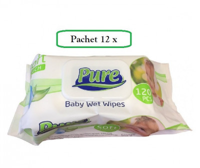 Pachet 12 x Servetele Umede PURE SOFT, 120 buc (1440 buc) foto