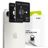 [Pachet 2x] Folie sticla camera iPhone 16e Ringke Camera Lens Frame, negru
