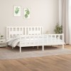 Gossi cadru de pat cu tablie, alb, 200x200 cm, lemn masiv de pin