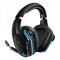 CASTI Logitech, &quot;G935&quot;, wireless, cu fir, gaming, utilizare multimedia, microfon pe brat, conectare prin 2.4 GHz (WiFi), Jack 3.5 mm, USB 2.0, negru,