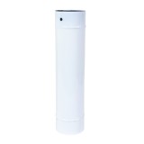 Burlan evacuare fum, tabla emailata, FI, 120 x 500 mm, alb lucios