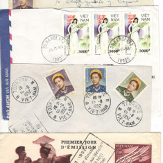 Vietnam.Lot 4 buc. scrisori circulate si FDC-uri PL.75