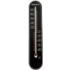 Termometru de perete Pufo Simple pentru interior/ exterior, 25 x 5 cm, negru