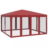 Cumpara ieftin Cort de petrecere cu 8 pereti din plasa, rosu, 4x4 m, HDPE