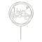 Decoratiune Tort Oglinda Acrilica, Happy Birthday, Argintiu, 10.3x16.3 cm