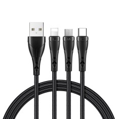 Mcdodo 3In1 Cablu Usb &Icirc;ncărcare Rapidă Usb-C Fulger Micro Usb Qc 3.0 1M