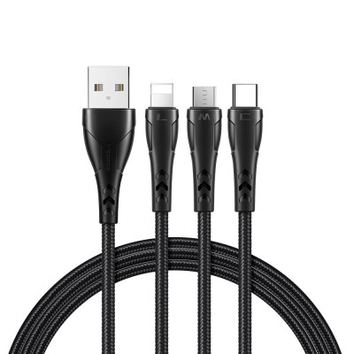Mcdodo 3In1 Cablu Usb &amp;Icirc;ncărcare Rapidă Usb-C Fulger Micro Usb Qc 3.0 1M foto