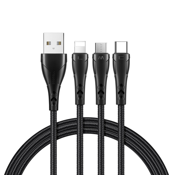 Mcdodo 3In1 Cablu Usb &Icirc;ncărcare Rapidă Usb-C Fulger Micro Usb Qc 3.0 1M
