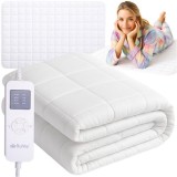 Saltea electrica 190 x 80 cm, cronometru, 9 trepte de incalzire, telecomanda, cablu 2 m, alba