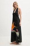 Desigual rochie de plaja COLIBR&Iacute; DRESS culoarea negru, 25SWMW11