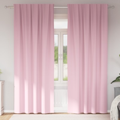 vidaXL Perdele cu perdele 2 pcs Roz bebeluș 245 x 140 cm Poliester foto