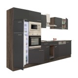 Mobilă Bucătărie Leziter Yorki 340 Modulară, 300cm Lățime, Stejar/Antracit Satinat