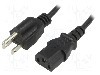 Cablu alimentare AC, 1.5m, 3 fire, culoare negru, IEC C13 mama, NEMA 5-15 (B) mufa, ESPE - foto