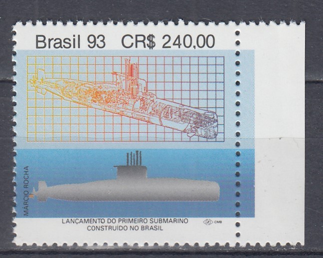 BRAZILIA 1993 LANSAREA PRIMULUI SUBMARIN CONSTRUIT IN BRAZILIA MNH