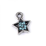 Pandantiv decorativ steluta cu strasuri, diametru 9 mm Bleu, Crisalida