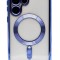 Husa Luxury tip MagSafe compatibila cu Samsung Galaxy S23 Ultra, Full protection, Margini colorate, Albastru