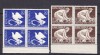 ROMANIA 1957 LP 430 CURSA PACII BLOCURI DE 4 TIMBRE MNH, Nestampilat