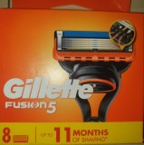 Rezerve Gillette Fusion, 8 buc, Berlin - Lame de ras originale, sigilate