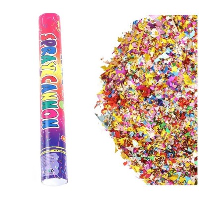 Tub de Confetii, Cyrax, Clasic, 80x5 cm, Confetii Asortate din Plastic, Eliberare prin Rasucire, Multicolor foto