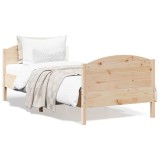 VidaXL Cadru de pat fără saltea, 75x190 cm, lemn masiv de pin 842574