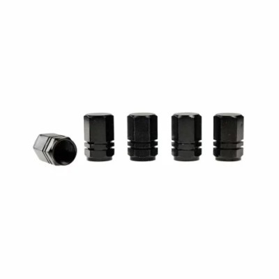 Ornamente capacele valve Hexagonal din aluminiu 5buc - Negru Garage AutoRide foto