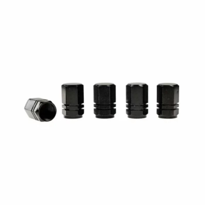 Ornamente capacele valve Hexagonal din aluminiu 5buc - Negru Garage AutoRide