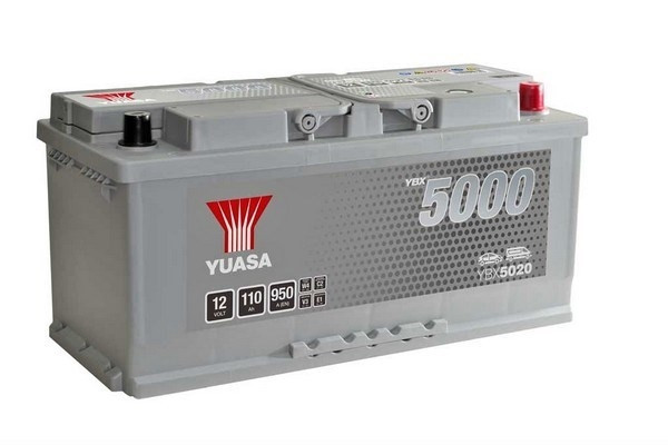 Baterie Yuasa 12V 110AH/950A YBX5000 Silver SMF de &icirc;naltă performanță (R+ Standard) 393x175x190 B13 (pornire)