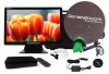 Kit TV Auto Camion 40cm HD 12-24V + Antena Ventuza Dubla - Receptor Focus Sat, Player USB
