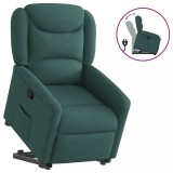 VidaXL Fotoliu rabatabil ridicare pe verticală, verde &icirc;nchis, textil