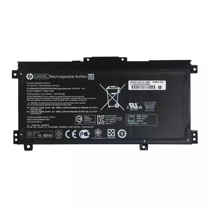Baterie Laptop, HP, Envy 17-CE, 17M-CE, L09281-855, 916814-855, 3ICP7/61/80, LK03XL, 11.55V, 4560mAh, 52.5Wh