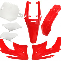 Set plasticuri MiniCross 125cc, culoare rosu/alb Cod Produs: MX_NEW OBUMAR629