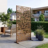 Paravan exterior si despartitor Bernalda 180x90 cm, otel galvanizat maro