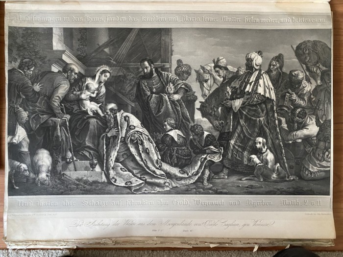 Paolo Veronese, Adorația magilor, litografie, 1837